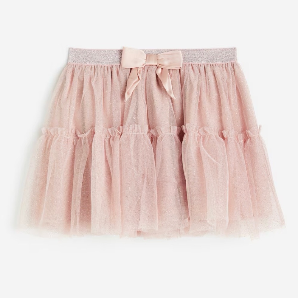 2 Tulle Skirts H&M Cat & Jack Pink White Sequins Fairycore Whimsical Girl M 7/8 - Picture 2 of 16